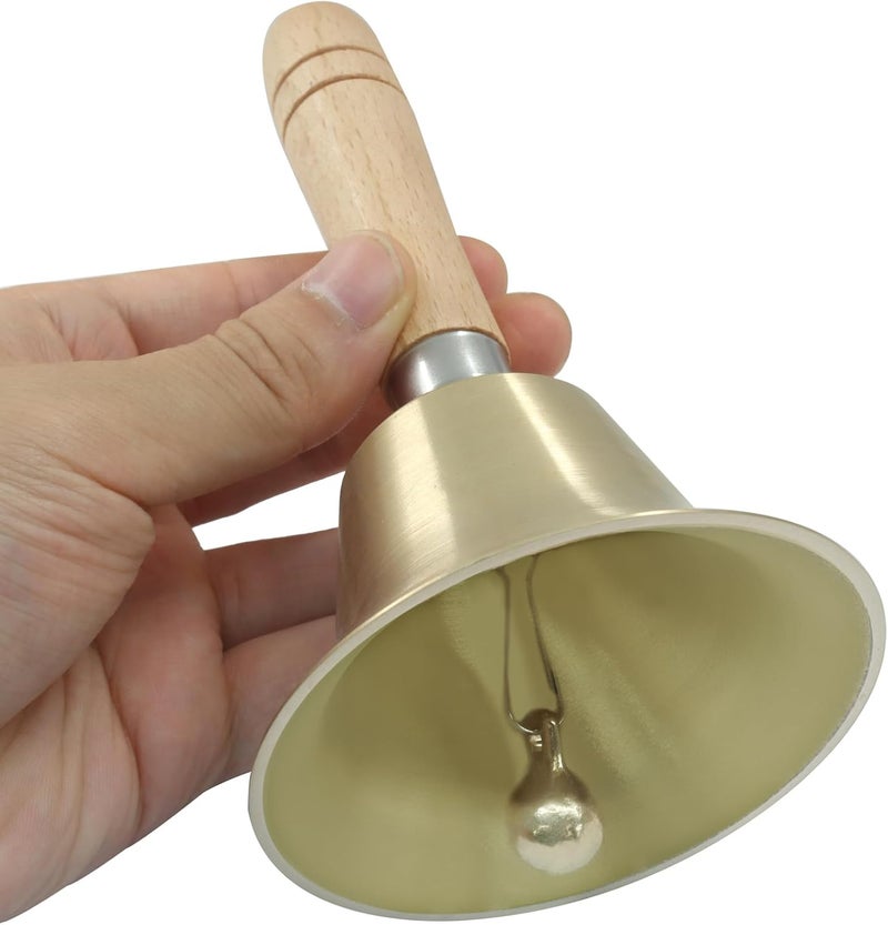 SOVNSG Super Loud Hand Bell, Solid Brass Call Bell, Ringing Handbells for Elderly at Home, Wedding, Animal Training(3.15Inch) - Image 1